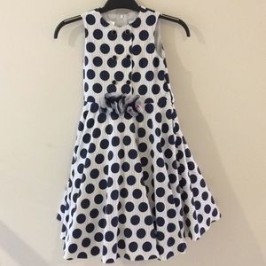 Sarah Louise English Boutique Blue & White Polka Dot‎ Dress
